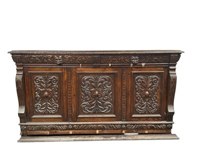 Lot 74 - CARVED OAK SIDE CABINET