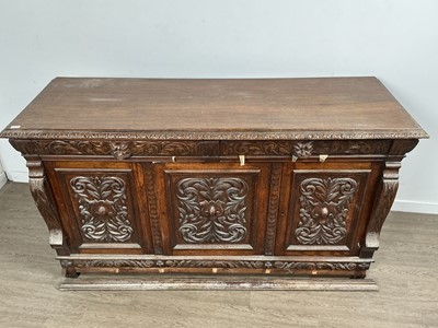 Lot 74 - CARVED OAK SIDE CABINET