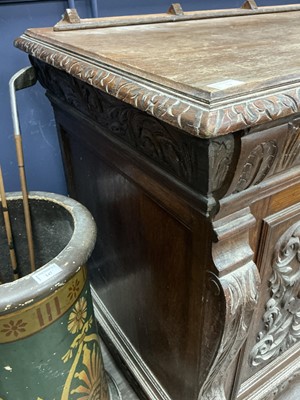 Lot 74 - CARVED OAK SIDE CABINET