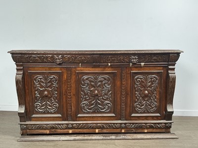 Lot 74 - CARVED OAK SIDE CABINET