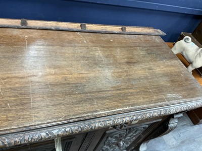Lot 74 - CARVED OAK SIDE CABINET