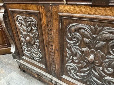 Lot 74 - CARVED OAK SIDE CABINET