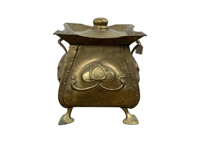 Lot 1567 - ARTS & CRAFTS BRASS COAL BIN