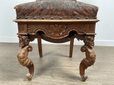 Lot 78 - PAIR OF CARVED CONTINENTAL TEAK CHAIRS