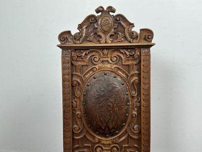 Lot 78 - PAIR OF CARVED CONTINENTAL TEAK CHAIRS