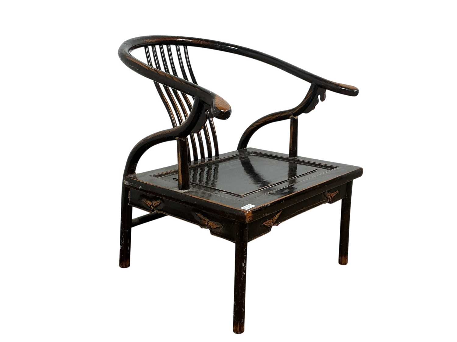 Lot 87 - CHINESE HORSESHOE BACK ARMCHAIR