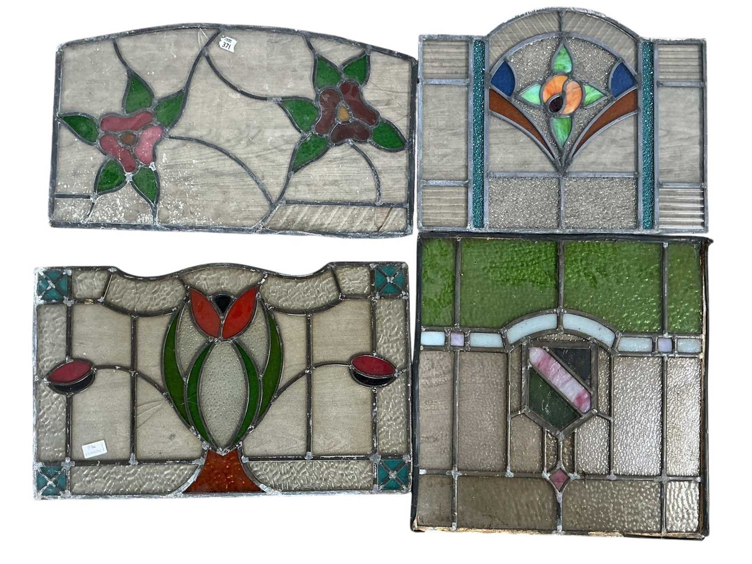 Lot 96 - FOUR LEADED GLASS PANELS