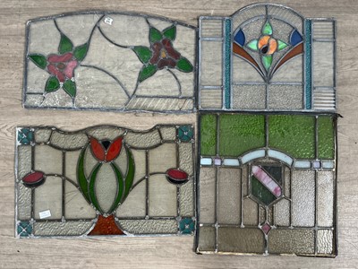 Lot 96 - FOUR LEADED GLASS PANELS