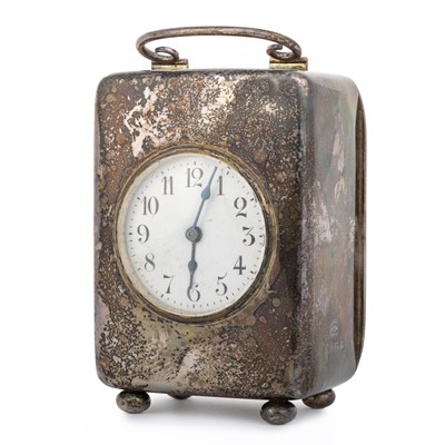 Lot 102 - EDWARD VII SILVER CASED CLOCK