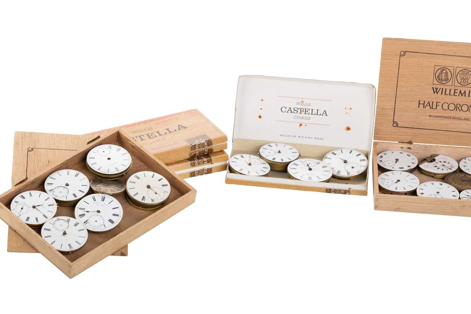 Lot 871 - GROUP OF ANTIQUE POCKET WATCH DIALS AND MOVEMENTS