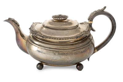 Lot 109 - GEORGE III SILVER OBLONG TEAPOT