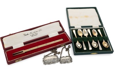 Lot 116 - TWO GEORGE III SILVER SPIRIT LABELS