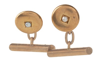 Lot 654 - PAIR OF SEED PEARL CUFFLINKS
