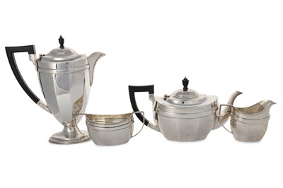 Lot 119 - GEORGE V SILVER FOUR PIECE TEA AND COFFEE SERVICE