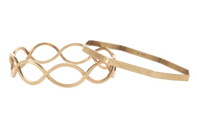 Lot 718 - TWO GOLD BANGLES