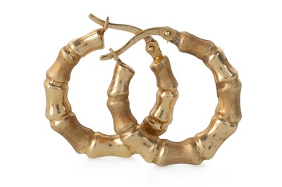Lot 739 - PAIR OF BAMBOO HOOP EARRINGS