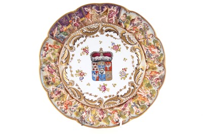 Lot 1601 - CAPODIMONTE ARMORIAL PLATE