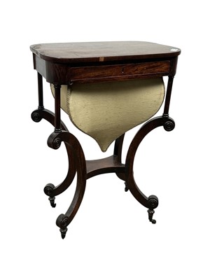 Lot 1618 - VICTORIAN ROSEWOOD WORK TABLE