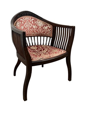 Lot 1621 - EDWARDIAN MAHOGANY ARMCHAIR