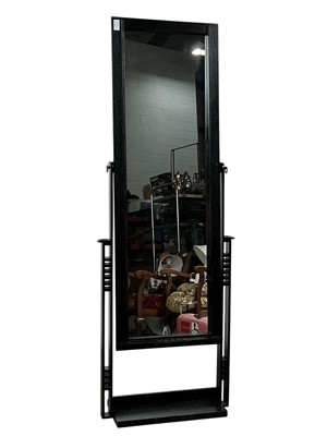 Lot 1614 - RICHARD COLEY BLACK ASH FINISHED CHEVAL DRESSING MIRROR