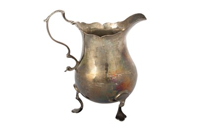 Lot 139 - GEORGE III SILVER BALUSTER SPARROW BEAK CREAM JUG
