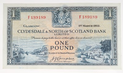 Lot 152 - CLYDESDALE AND NORTH OF SCOTLAND BANK