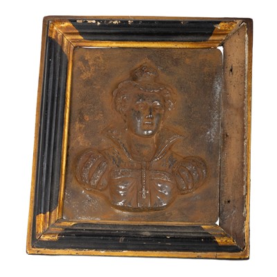 Lot 1691 - FRENCH IRON PORTRAIT OF QUEEN OF FRANCE MARQUERITE OF VALOIS