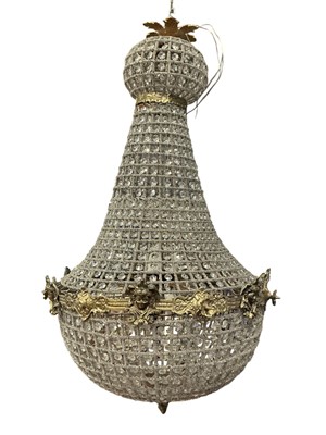 Lot 1692 - CRYSTAL AND GILT METAL CHANDELIER