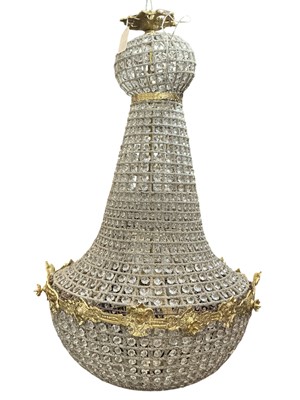 Lot 1693 - CRYSTAL AND GILT METAL CHANDELIER