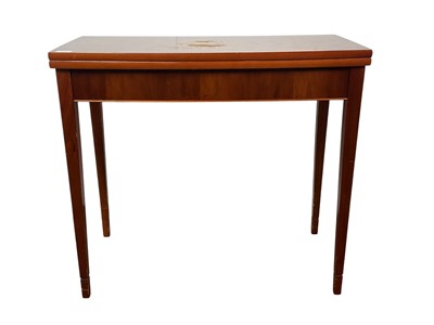 Lot 371 - YEW WOOD TURNOVER TEA TABLE
