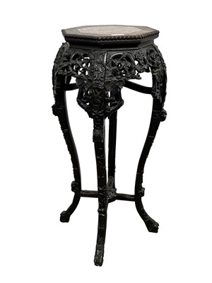 Lot 853 - TWO CHINESE HARDWOOD PLANT STANDS
