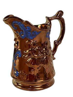 Lot 360 - PAIR OF VICTORIAN COPPER LUSTRE JUGS