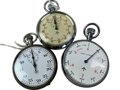 Lot 8 - THREE MILITARY STOP WATCHES