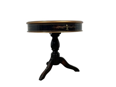 Lot 69 - CHINESE BLACK LACQUERED CIRCULAR OCCASIONAL TABLE