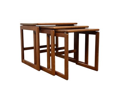 Lot 71 - TEAK NEST OF THREE TABLES