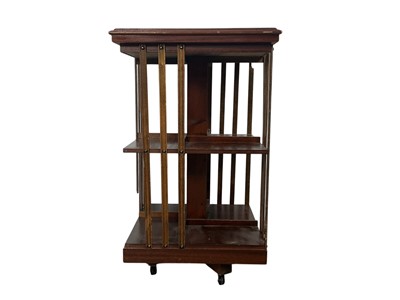 Lot 134 - MAHOGANY REVOLVING BOOKCASE