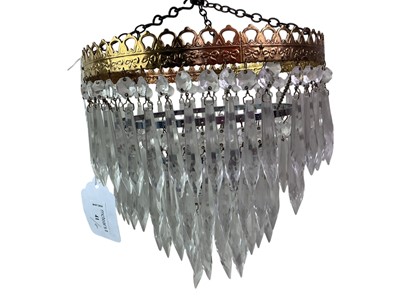 Lot 41 - GILT METAL AND CRYSTAL WATERFALL CHANDELIER