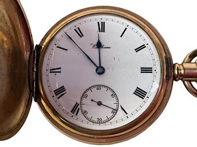 Lot 54 - TWO GOLD PLATED FULL HUNTER POCKET WATCHES