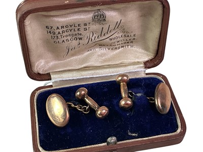 Lot 158 - PAIR OF GOLD CUFFLINKS