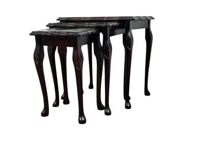 Lot 74 - MAHOGANY NEST OF TABLES