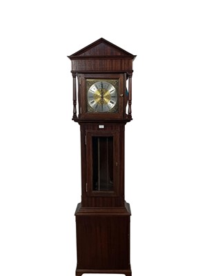 Lot 129 - REPRODUCTION MAHOGANY LONGCASE CLOCK