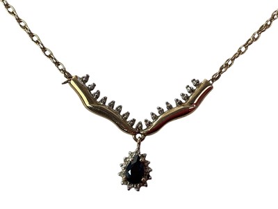 Lot 354 - SAPPHIRE AND DIAMOND NECKLET