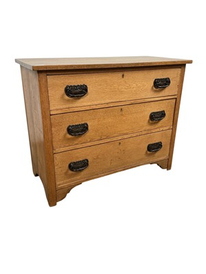 Lot 242 - OAK CHEST OF DRAWERS