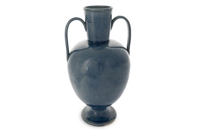 Lot 1764 - DUNMORE POTTERY BLUE GLAZED DOUBLE HANDLED VASE