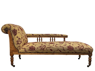 Lot 229 - VICTORIAN MAHOGANY CHAISE LONGUE