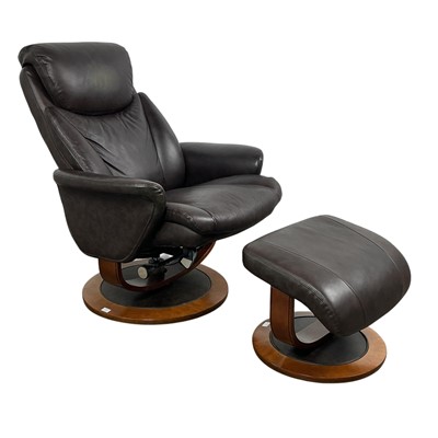 Lot 237 - PAIR OF LAZY BOY LEATHER SWIVEL ARMCHAIRS