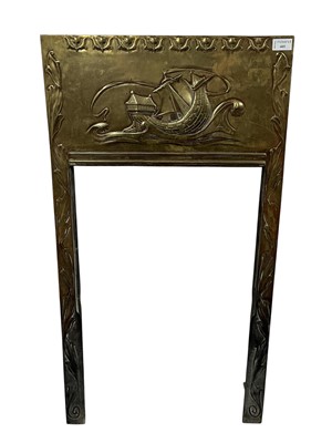Lot 405 - ARTS & CRAFTS BRASS FIRE INSERT