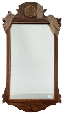 Lot 250 - MAHOGANY WALL MIRROR OF GEORGE III DESIGN