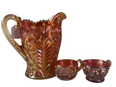 Lot 428 - CARNIVAL GLASS JUG