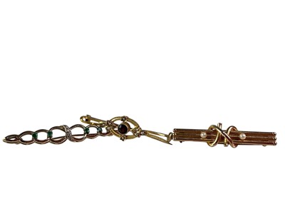 Lot 438 - THREE GOLD BAR BROOCHES